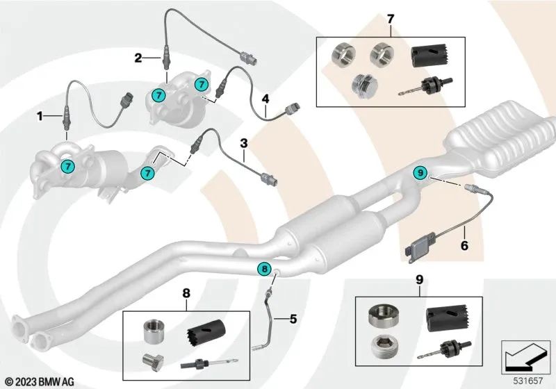 Sonda Lambda de Monitorización para BMW Serie 1 E81, E82, E87, E88 Serie 3 E90, E91, E92, E93 X1 E84 X3 E83N X5 E70 Z4 E89 (OEM 11787545075). Original BMW