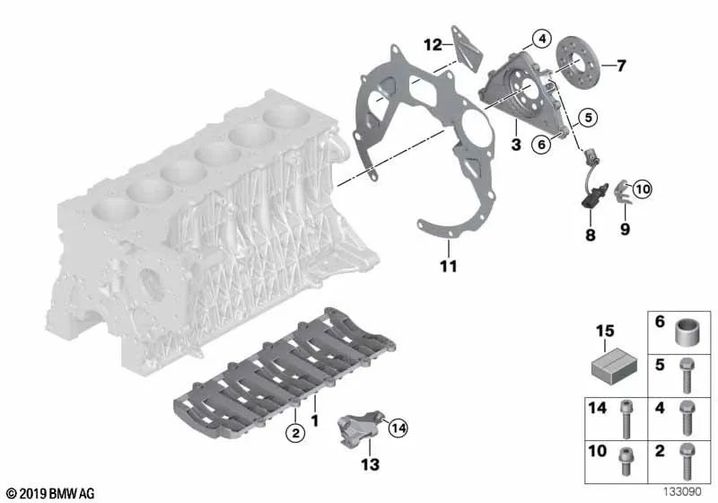 Abdeckblech para BMW E90, E91, E92, E93, E60, E61, E63N, E64N, E65, E66, E83, E53, E70, E71 (OEM 11147792944). Original BMW