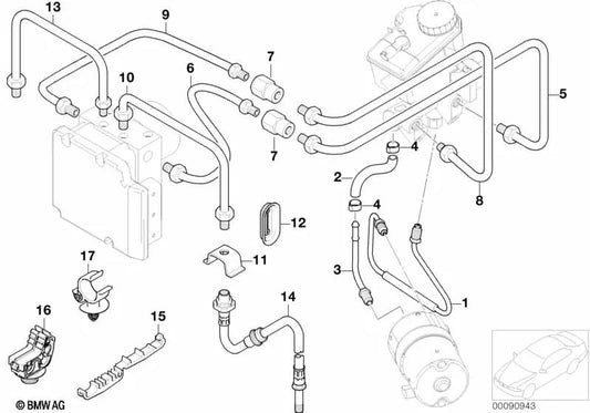 Tubo de forma para BMW Serie 7 E65, E66 (OEM 34536753583). Original BMW