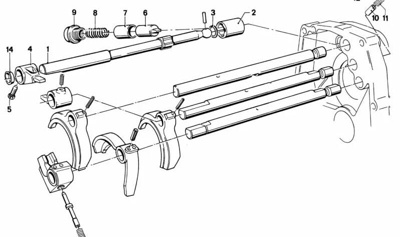 Schaltwelle para BMW Serie 5 E12 (OEM 23311205855). Original BMW