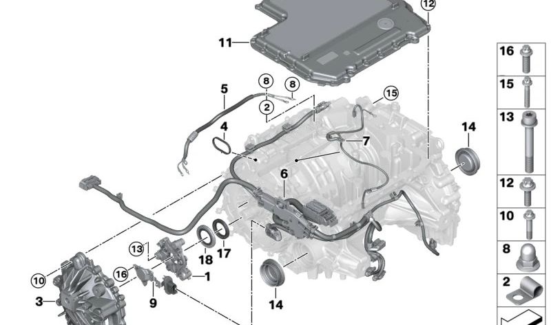 Junta para BMW G26E, G26F, G60, G61, G68, G70, I20, G08E, G08F (OEM 12379487394). Original BMW.