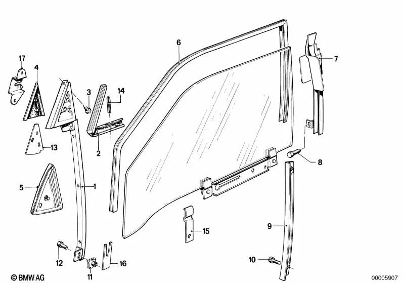 Esquina derecha para BMW E23 Serie 7 (OEM 51321917316). Original BMW