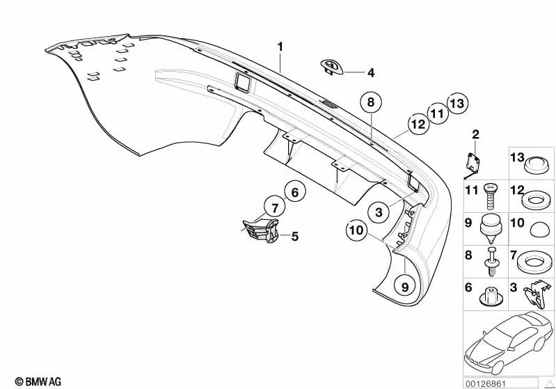 Grundierte Abdeckung für BMW E46, F30, F80 (OEM 51128398771). Original BMW