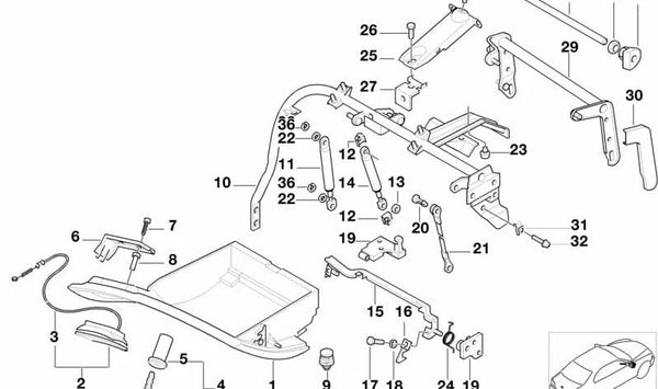 Cubierta de cerradura para BMW Serie 7 E38 (OEM 51168172267). Original BMW