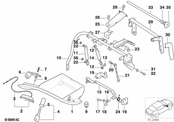 Cierre de la guantera para BMW Serie 7 E38 (OEM 51168183063). Original BMW