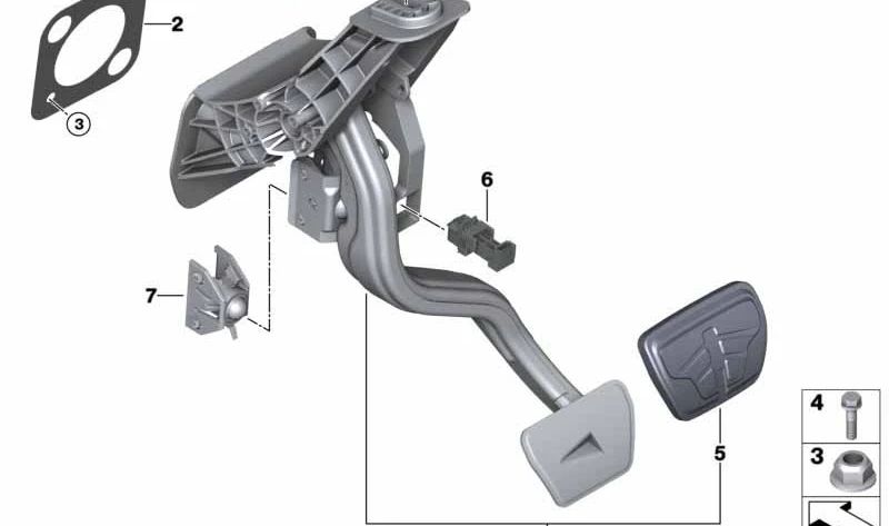 Complete Pedal Assembly for BMW 6 Series G32, G32N (OEM 35006872449). Genuine BMW