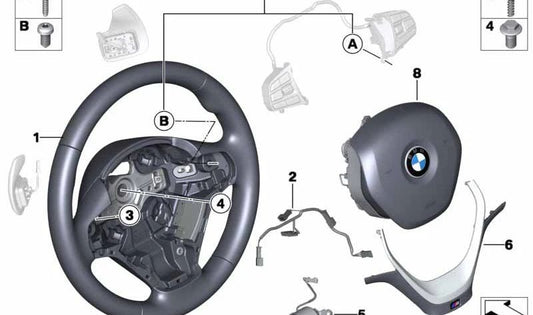 Ledersportlenkrad mit Cams OEM 32309864178 für BMW F20, F21, F22, F23, F30, F31, F34, F35, F32, F33, F36. Original BMW.