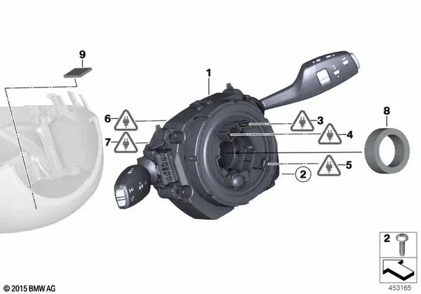 Centro de control de columna de dirección para BMW F22, F23, F87, F30, F34, F32, F33, F36 (OEM 61319351142). Original BMW