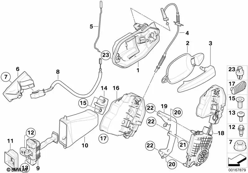 Placa de adaptación trasera derecha para BMW Serie 5 E60, E60N, E61, E61N (OEM 51227174634). Original BMW