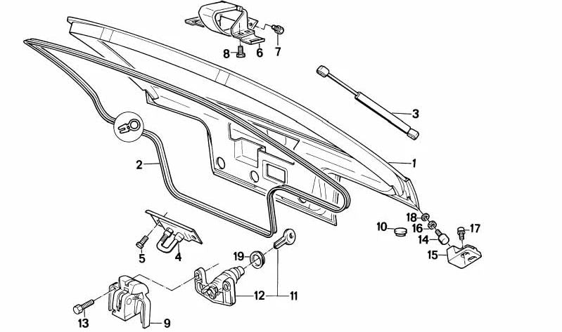 Cierre con llave para BMW Serie 3 E30 (OEM 51248103365). Original BMW