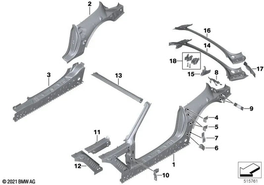 Soporte lateral entrada izquierda para BMW Z4 G29 (OEM 41008812537). Original BMW.