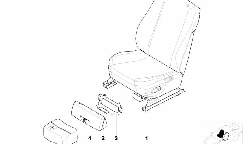 Soporte para botiquín para BMW Serie 5 E39, Serie 7 E38 (OEM 52108176555). Original BMW