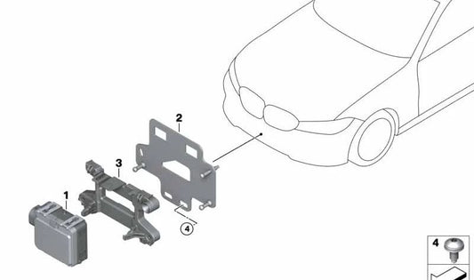 Soporte para sensor de radar frontal OEM 66319500092 para BMW G20, G21, G28, G22, G23, G26. Original BMW.