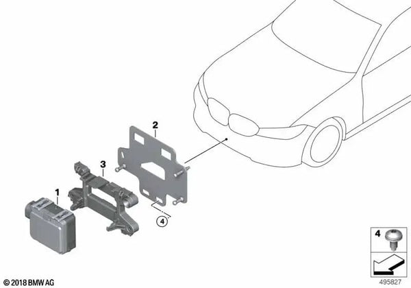 Soporte Sensor de Radar Frontal para BMW Serie 3 G20, G20N, G21N, G28 Serie 4 G22, G23, G26 (OEM 66319500094). Original BMW.