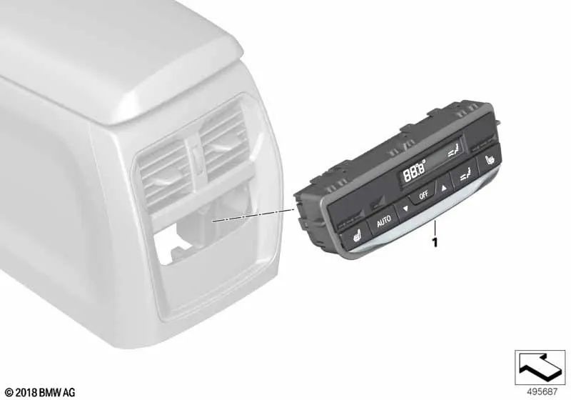 Control de clima trasero para BMW G20, G21, G28, G80, G26, G82, G83 (OEM 61319493013). Original BMW