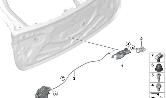 Ou placa de abertura/fechamento OEM 51249451747 para BMW X5 G05, X6 G06, X7 G07. BMW original.