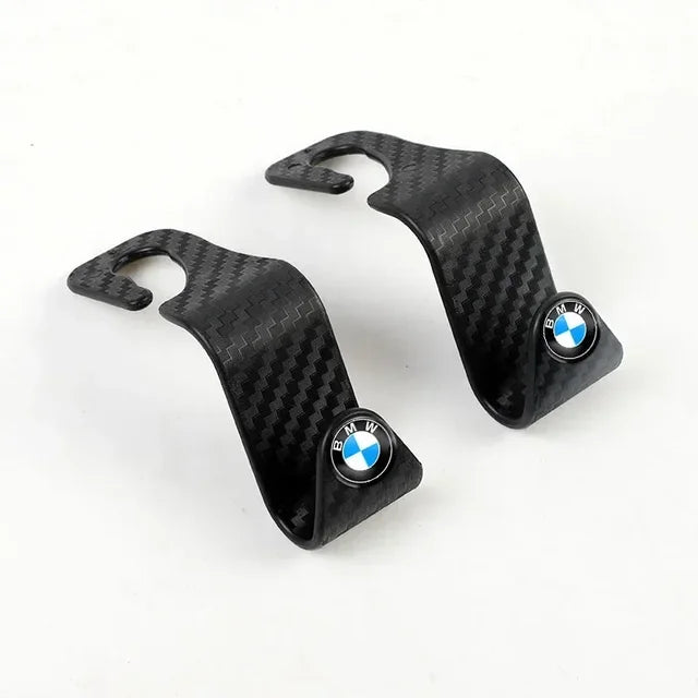 Ganchos Portátiles para Respaldo de Asiento BMW - Disponibles en Negro y Carbono