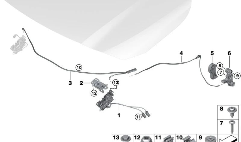 OEM -Ankerverschluss 51238737167 für Active Tourer BMW 2 Serie (U06). Original BMW.