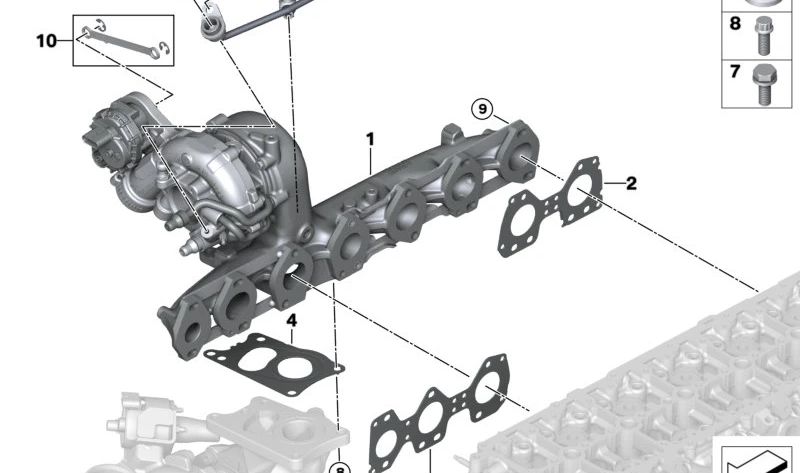 Exhaust Manifold/Cylinder Head Gasket for BMW G05N, G06N, G07N (OEM 11627822891). Original BMW.