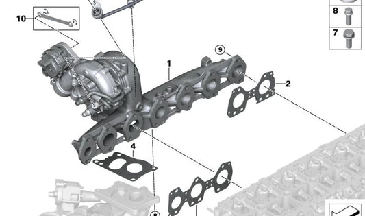 Exhaust Manifold/Cylinder Head Gasket for BMW G05N, G06N, G07N (OEM 11627822891). Original BMW.