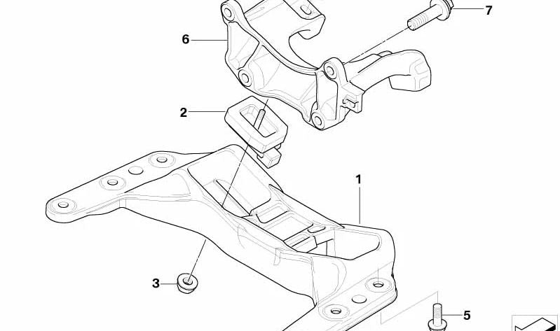 Soporte de transmisión para BMW Serie 3 E90, E92, E93 (OEM 22312283099). Original BMW