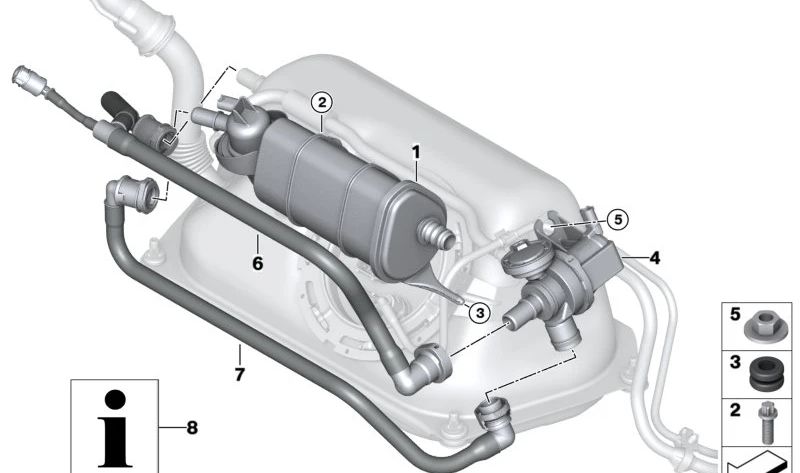 Tubo de ventilación para BMW i I01, I01N (OEM 16137340430). Original BMW