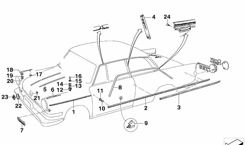 Moldura de Puerta para BMW (OEM 51136051771). Original BMW