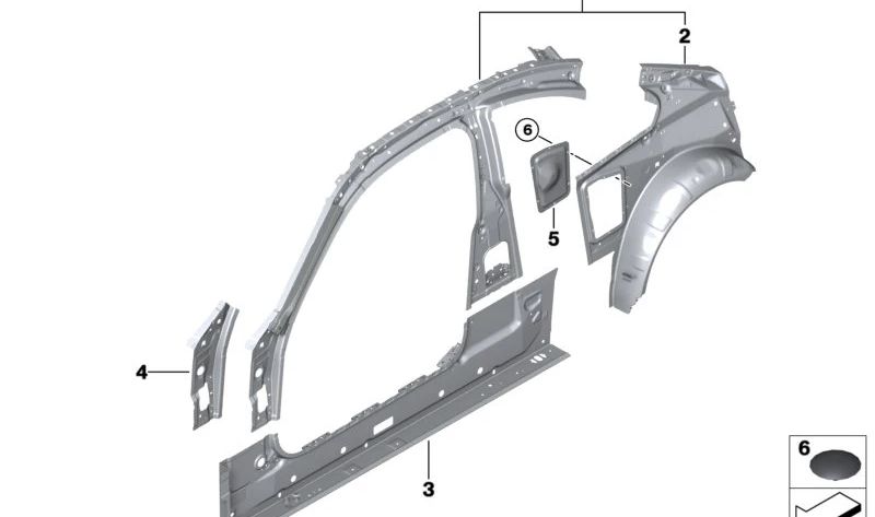 PASARRED ARRIÈRE EXTÉRIEUR gauche 41009463025 pour BMW G42. BMW d'origine.