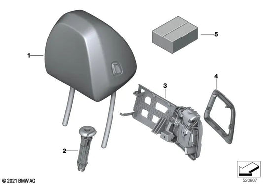 Soporte de embellecedor derecho para BMW Serie 2 G42, G87, Serie 4 G22, G23 (OEM 52109893494). Original BMW.