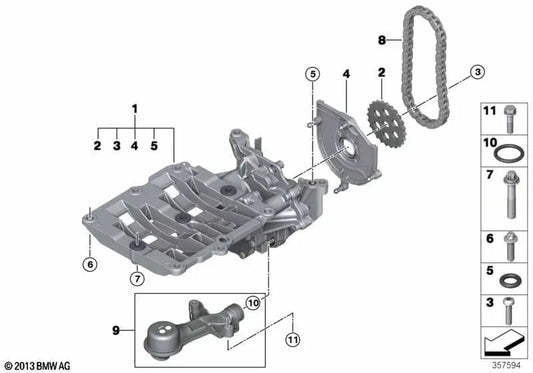 Oil Vacuum Pump Unit for BMW F20, F21, F22, F30, F31, F34, F32, F33, F10, F11, E84, F15 (OEM 11418511459). Original BMW.