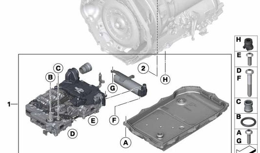 Mechatronic Repair Kit für BMW 1 F20N -Serie, F21N, Serie 2 F22, F23, 3 F30N -Serie, F31N, F35N, 4 F32 -Serie, F36 (OEM 24345A131B8). Original BMW