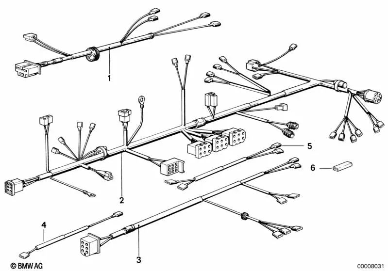 Arnés de cableado del piloto trasero para BMW E46, F30, F80 (OEM 61121244564). Original BMW