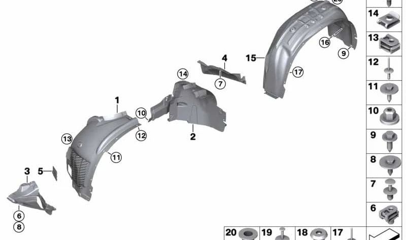 OM Passagni della ruota posteriore OEM 51717333527 per BMW F16, F86. BMW originale.