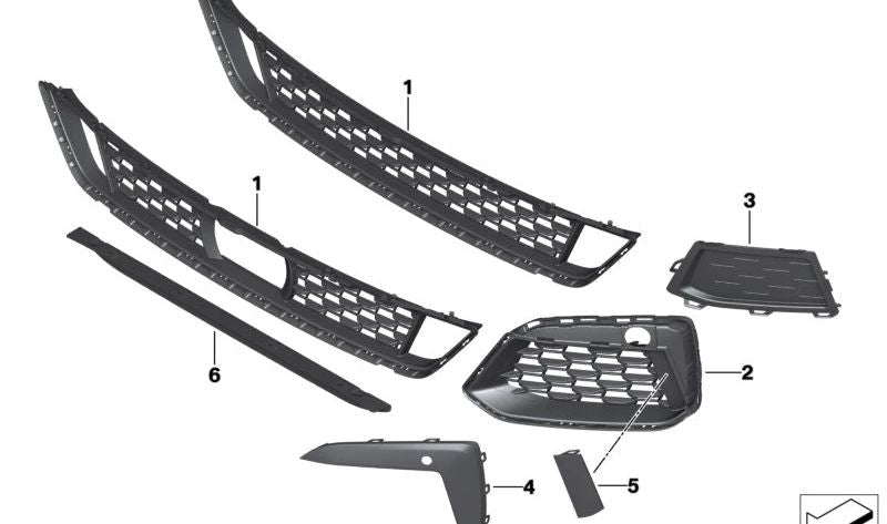 Right side moulding for BMW G30N (OEM 51115A0DFB2). Original BMW