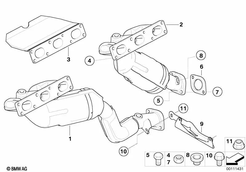 Auspuffrohrhalterung für BMW Z4 E85 (OEM 18207521196). Original BMW.