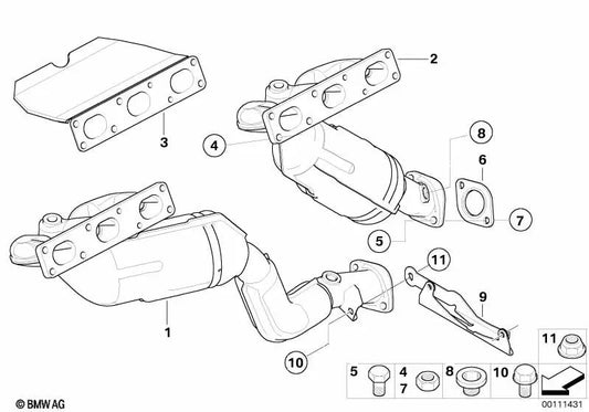 Auspuffrohrhalterung für BMW Z4 E85 (OEM 18207521196). Original BMW.