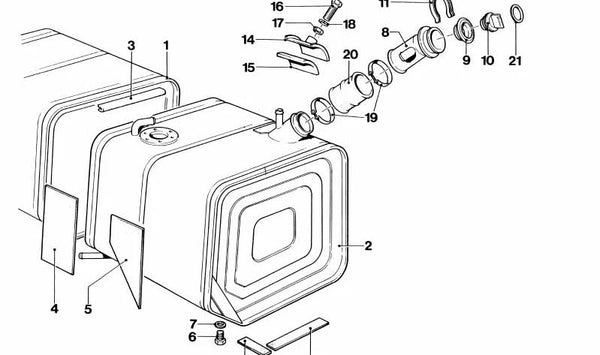 Soporte de goma OEM 16112160627 para BMW E31, E32, E34, E38, E39, E52, E53. Original BMW.