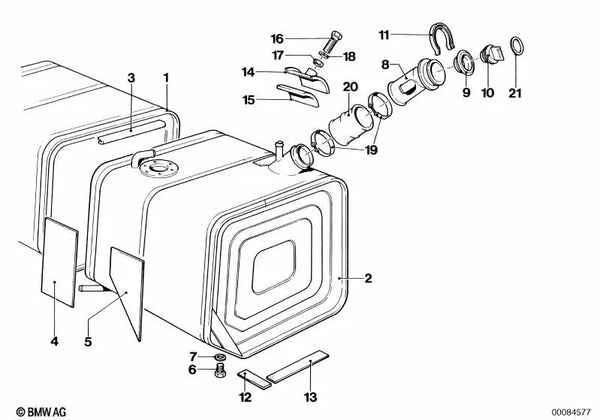 Depósito de combustible derecho para BMW E46, E90, F30 (OEM 16112420878). Original BMW.