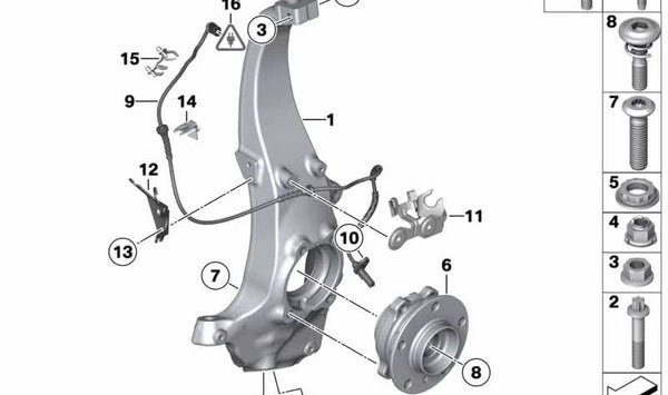 Soporte RDS/BVA izquierda para BMW Serie 5 F07, F10, F11, F18, Serie 6 F06, F12, F13, Serie 7 F01, F02, F04 (OEM 34526784637). Original BMW