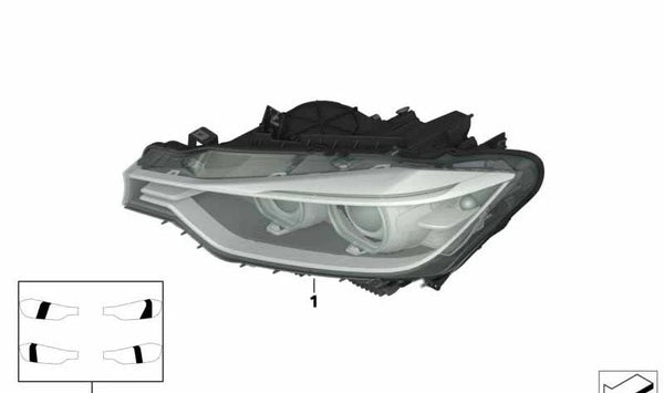 Faro Bi-Xenón AHL izquierdo para BMW Serie 3 F30, F31 (OEM 63117338703). Original BMW