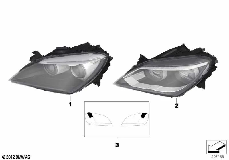 Faro LED derecho para BMW Serie 6 F06, F12, F13 (OEM 63127358362). Original BMW