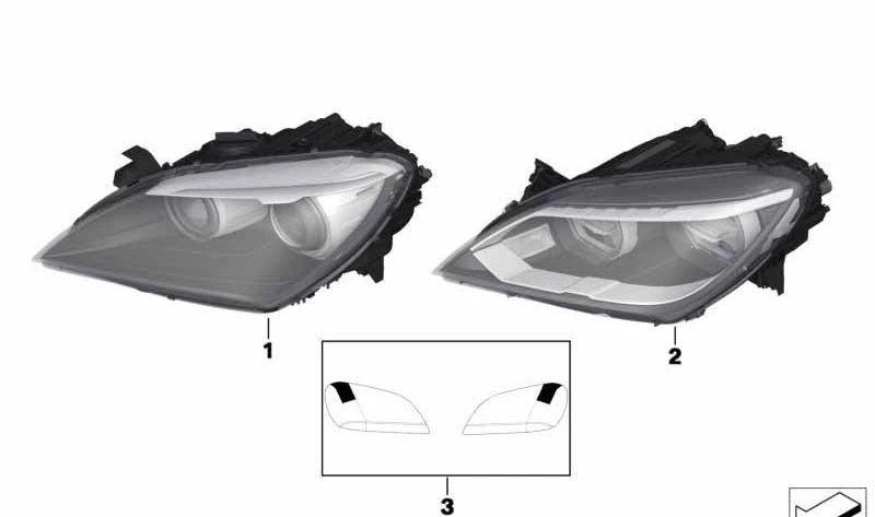 Faro LED izquierdo para BMW Serie 6 F06, F12, F13 (OEM 63127358359). Original BMW