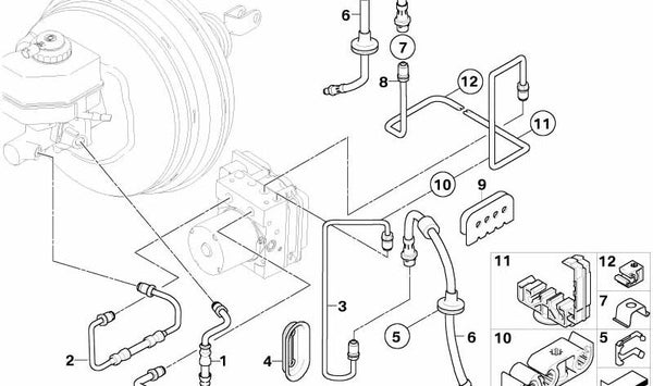 Tubo con manguera de presión OEM 34323332315 para BMW E83 (X3). Original BMW.