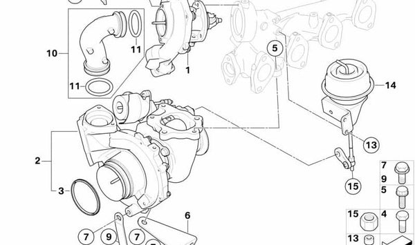 Tubo de conexión OEM 11657804639 para BMW E81, E82, E87, E88, E84. Original BMW