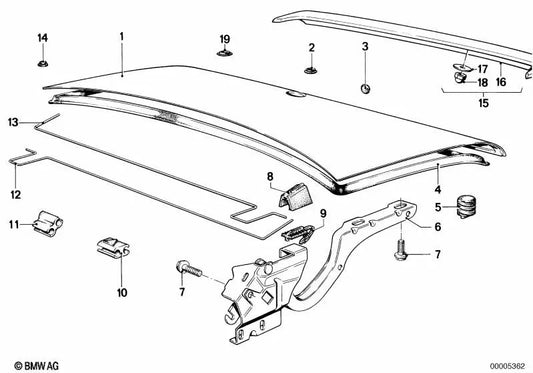 Right torsion bar for BMW 7 Series E23 (OEM 41621842028). Genuine BMW