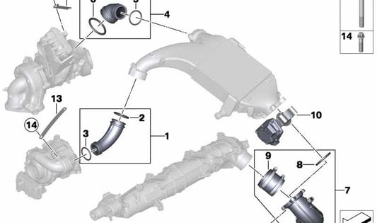 Junta Tórica para BMW Serie 5 F10, F11, Serie 7 F01N, X5 E70N, F15, X6 E71, F16 (OEM 11658571305). Original BMW