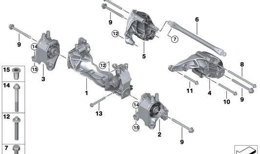 OEM Linksmotorunterstützung 22119485623 für BMW G26. Original BMW.