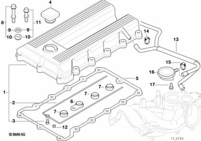 Flange screw for BMW E30, E36, E46 5 Series E34, E39 7 Series E38, E65 X5 E53 Z8 E52 (OEM 11127568809). Genuine BMW.