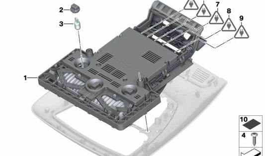 Kit de Reparación Centro de Control Techo para BMW F07N, F10, F11N, F18N, F01N, F02N, F25, F26 (OEM 61319289278). Original BMW.