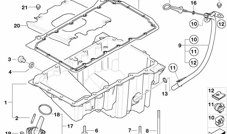 Junta sin amianto para BMW E87, E46, E90, E91, E60, E61, X3 E83 (OEM 11130139259). Original BMW